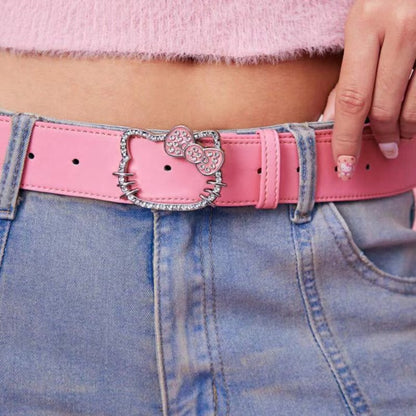 Hello Kitty Belt - Y2K Aesthetic Cartoon Denim Strap YD012-6